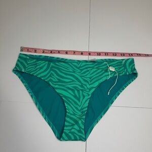 Beach Bunny Green Zebra Print Bikini Bottoms Size L NWOT